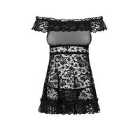 Obsessive Babydoll Flores à volants avec string Noir Taille S/M