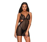 Obsessive Millagro Chemise et String Noir S/M