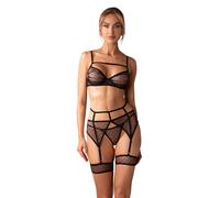 Obsessive Nuites Lingerie Ensemble Noir 3 Pièces S/M