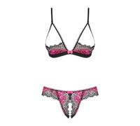 Obsessive Ouvert M306 Ensemble soutien-gorge pour femme - noir - S/M