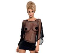 Obsessive Punker - robe moulante transparente et string - noir - L/XL