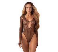 Obsessive - Soranna Teddy Ouvert Manches Longues - Marron