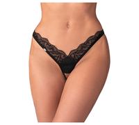 Obsessive - string femme transparent dentelle - noir - L/XL