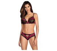Obsessive Tulia - ensemble de lingerie en dentelle (noir-rose) - L/XL
