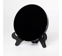 Obsidian Mirror, Obsidian Divination Mirror With Stand, Multifunctional Decorative Obsidian Mirror For Home Decoration, Divination Meditation (Black, 10 X 10 Cm)