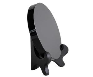 Obsidian Reflection Disc - Energy Gazing Tool, 3.3 Inches Scrying Mirror with Wooden Base, Spiritual Healing Decor, Divination Accessory, Meditation Focus Aid for Mindfulness Practice Balancing