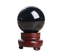 Obsidian Sphere Black Crystal Ball Home Decor for Desktop Office and Living Decoration Elegant Present for Family and Friends,130mm Gemstone Stone