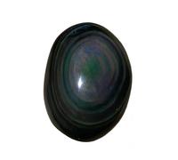 Obsidienne Oeil Céleste Roulée du Mexique, Pierre Naturelle de Protection en Lithothérapie, 1 Unité (2 à 3 CM)