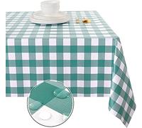 Obstal Nappe 100% imperméable en Vinyle, résistante à l'huile, étanche, en PVC, Nappe rectangulaire, Nappe en Plastique Lavable pour l'extérieur, Pique-Nique, Camping