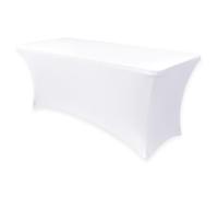 Obstal - Nappe de table extensible rectangulaire universelle en élasthanne pour tables pliantes standards, pour mariage, banquet et fête, 1,8 m (blanc, 183 x 76,2 x 76,2 cm)