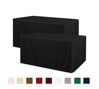 Obstal Nappe Noire ajustée pour Table rectangulaire de 1,8 m - en Polyester résistant à l'eau pour intérieur/extérieur, 183 x 76 cm