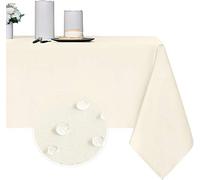 Obstal Nappe rectangulaire en microfibre - Nappe résistante et imperméable, tissu décoratif pour intérieur et extérieur (ivoire, 132 x 178 cm, 210 g/m²)