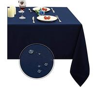 Obstal Nappe rectangulaire en Microfibre résistante à l'huile, aux déversements et à l'eau, Nappe décorative en Tissu pour extérieur et intérieur (Bleu Marine, 152,4 x 213,4 cm)
