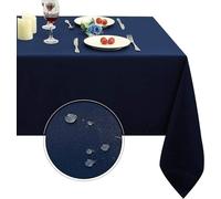 Obstal Nappe rectangulaire en Microfibre résistante à l'huile et à l'eau pour Une Utilisation en intérieur et en extérieur Bleu Marine 152 x 102 cm
