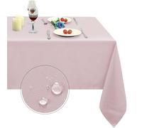 Obstal Nappe rectangulaire en polyester robuste, résistant à l'eau, tissu décoratif pour utilisation en extérieur et intérieur, 152 x 259 cm, rose poudré