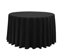Obstal Nappe Ronde 210 g/m² en Microfibre résistante à l'eau - Tissu décoratif pour l'extérieur et l'intérieur - Noir - 274 cm de diamètre