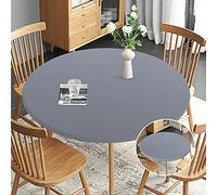 Obstal Nappe Ronde ajustée, réversible, imperméable, résistante aux Taches, élastique, Facile à Nettoyer, pour Une Utilisation extérieure/intérieure, Convient aux Tables Rondes jusqu'à 81,3 à 91,4 cm
