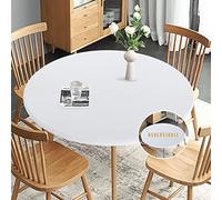 Obstal Nappe Ronde ajustée, réversible, imperméable, résistante aux Taches, élastique, Facile à Nettoyer, pour Une Utilisation extérieure/intérieure, Convient aux Tables Rondes jusqu'à 121,9 cm à