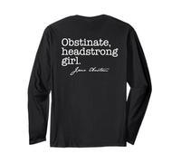 OBSTINATE, Headstrong Girl Jane Austen Citation Meme on Back Manche Longue