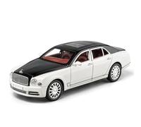 OBTABYBQX Moulage sous Pression Voiture 1:24 for Bentley Mulsanne Modèles Réduits De Voitures en Alliage Collection De Modèles Réduits De Véhicules De Luxe(White)