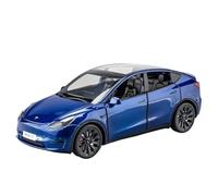 OBTABYBQX Moulage sous Pression Voiture Modèles De Voitures en Alliage À L'échelle 1:24 for Tesla Model Y 3 Kits Modèles Véhicules Réalistes Ornements Souvenirs(Blue)