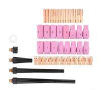 Obtenez des résultats professionnels avec ce kit complet de 53 pièces de corps de torche de soudage TIG avec buse à gaz