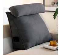 OBTUSS Coussin de lecture triangulaire avec cou réglable, coussin de soutien dorsal pour canapé, lit, tête de lit, coussin de soutien lombaire