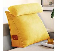 OBTUSS Coussin de lecture triangulaire avec cou réglable, coussin de soutien dorsal pour canapé, lit, tête de lit, coussin de soutien lombaire