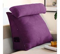 OBTUSS Coussin de lecture triangulaire avec cou réglable, coussin de soutien dorsal pour canapé, lit, tête de lit, coussin de soutien lombaire