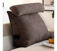 OBTUSS Coussin de lecture triangulaire avec cou réglable, coussin de soutien dorsal pour canapé, lit, tête de lit, coussin de soutien lombaire