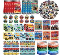 Obussgar Monster Truck Party Favor Supplies incluant des sacs cadeaux sur le thème du Monster Truck avec autocollants, badges, bracelets, pour fête d'anniversaire d'enfant