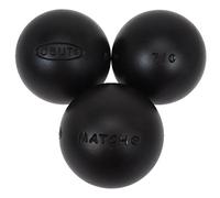 Obut Boules de Pétanque MATCH + - 72 mm - 690 g - lisses Noir (3 pièces, 1 set)