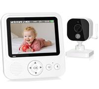 OBVHNUA Babyphone Camera 2,8" Camera Bebe 720P HD 2000mAh Bébé Moniteur Écran IPS Vidéo Surveillance 2,4 GHz USB-C Zoom 2X-4X Vision Nocturne VOX Communication Bidirectionnelle Capteur de Température