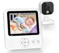 OBVHNUA Babyphone Camera 2,8 inches Moniteur Bébé 720P HD 2000mAh Babyphone Vidéo Surveillance Écran IPS USB-C 2,4 GHz Zoom Vision Nocturne VOX Communication Capteur de Température Support 2 Caméras