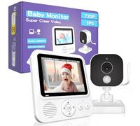 OBVHNUA Babyphone Camera 2,8 Pouces Caméra Bebe 720P IPS LCD Moniteur Vidéo 2000mAh USB-C BabyPhones avec Vision Nocturne Zoom VOX Communication Bidirectionnelle Capteur de Température 8 Berceuses