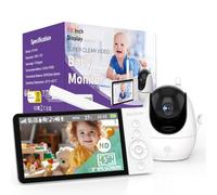 OBVHNUA Babyphone Camera 5" Babyphone Video 720P Écran IPS 5000mAh Moniteur Bébé avec Pan-Tilt 10X Zoom Enregistrement Vidéo Vision Nocturne Interphone 8 Berceuses 5 Réveil Température Temps