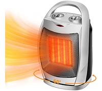 OBVHNUA Radiateur Electrique 750-1500W 60°Oscillant Chauffage Soufflant Céramique 20㎡ Chauffage d’Appoint Salle de Bain 2 Réglages de Chaleur Protection Contre le Surchauffe pour Bureau Maison Chambre