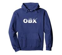 OBX The Outer Banks T-Shirt Blanc Dispersé Sweat à Capuche, Unisexe pour Adultes, Bleu Marine, M