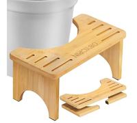 OBYCPIN Tabouret de Toilette en Bambou Pliable Ergonomique - Marche Pied WC Stable Antidérapant Compact et Portable - Aide à Soulager la Constipation et Les Ballonnements - Adultes & Enfants