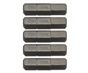 OC-PRO 5 Embouts de Vissage 6 PANS 6 mm - Court 25 mm - Entrainement 6 PANS 1/4 pour Visseuse ou Tournevis porte-embout