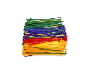 OC-PRO CABLE TIES Assortiment de colliers de câblage Rilsan couleur Longueur 200 mm Largeur 4.8 mm 200 colliers (vert, jaune, rouge, bleu) en nylon coloré