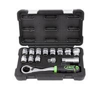 JBM Coffret douilles débouchées traversantes 1/2 – 13 à 27 mm – 14 pièces