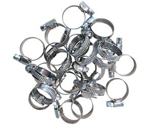 OC-PRO Collier de serrage INOX AISI 316 - W5 - 9 mm - Serrage 25 x 40 mm - Argenté - Serrure 6 pans - SACHET DE 25 COLLIERS