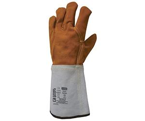 OC-PRO Gants de sécurité en cuir orange taille XXL avec coutures Kevlar pour travaux de soudure, métallurgie, coupage plasma, gougeage, oxycoupage