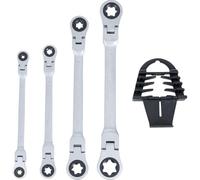 OC-PRO Jeu de Clé Torx Oeil à Cliquet E6/E8/E10/E12/E14/E18/E20/E24 en Acier Chrome-Vanadium 72 Dents