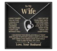 OC9 Gifts Pendentif avec inscription « To My Badass Wife » - Avec carte de message et boîte cadeau, 18”-22”, Acier inoxydable, Zircone cubique
