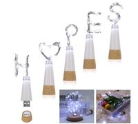 OCACA Lot de 3 guirlandes lumineuses rechargeables pour bouteilles de vin, idéales pour les événements intérieurs et extérieurs, les décorations de mariage et de Noël, guirlande lumineuse en cuivre d