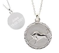 Ocadeau Collier Zodiaque personnalisé en Argent Massif - Pendentif Astrologique Personnalisable avec Gravure Texte - Un Bijou céleste à Votre Image