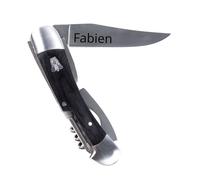 Ocadeau Couteau multifonction noir personnalisé - Gravure texte sur la lame de ce couteau multifonctions - Idée cadeau homme : Noel, Fête Pères, Anniversaire