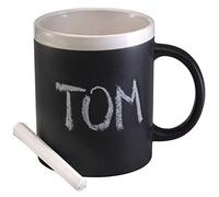 Ocadeau Mug coloré avec aspect ardoise et craie pour écrire dessus - Tasse ardoise couleur au choix (blanc, bleu ou rouge)